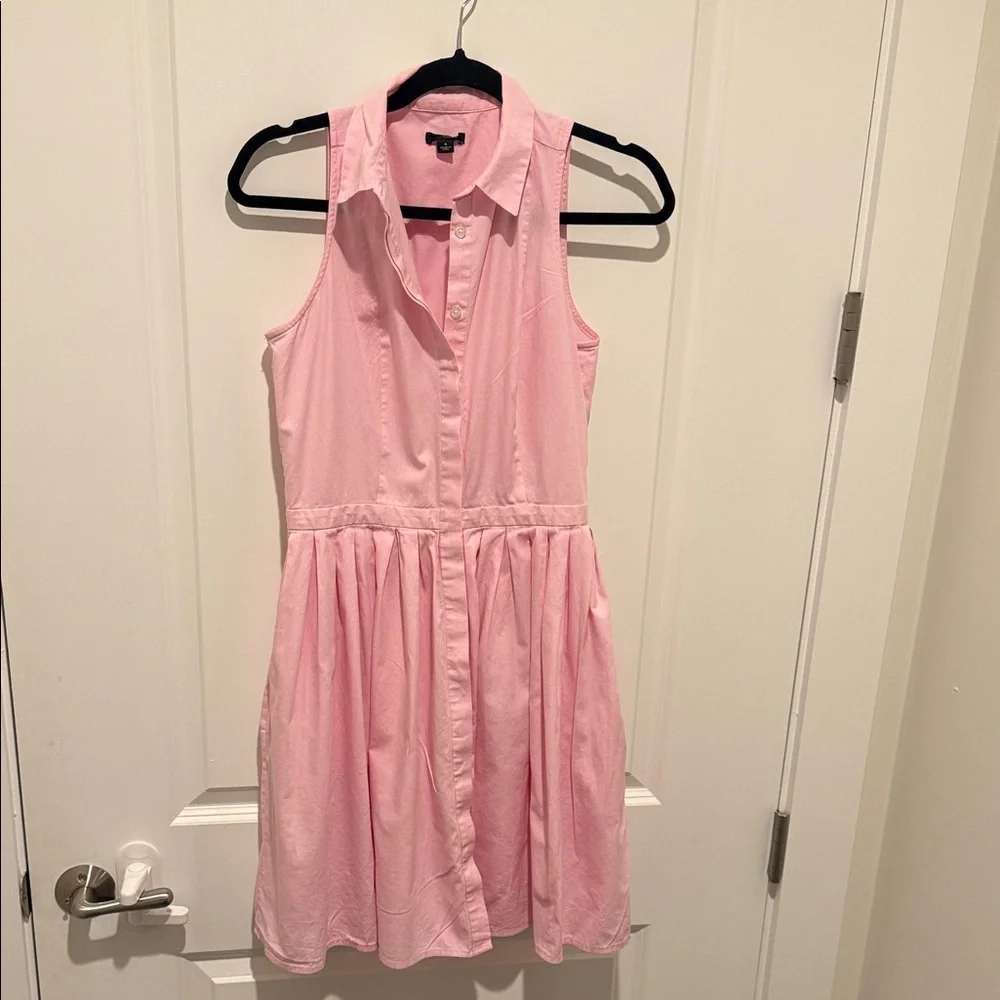 Ann Taylor Pink Button-Down A line dress - Picture 1 of 4